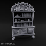 Potion-Crowned Scroll-Stuffed Wizard's Apothecary Bookcase Miniature for Dungeons and Dragons, Pathfinder or other TTRPGs