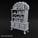 Potion-Crowned Scroll-Stuffed Wizard's Apothecary Bookcase Miniature for Dungeons and Dragons, Pathfinder or other TTRPGs