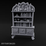 Potion-Crowned Scroll-Stuffed Wizard's Apothecary Bookcase Miniature for Dungeons and Dragons, Pathfinder or other TTRPGs