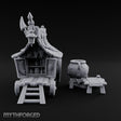 Potion-Stocked Lantern-Topped Wandering Alchemist Cart Miniature for Dungeons and Dragons, Pathfinder or other TTRPGs