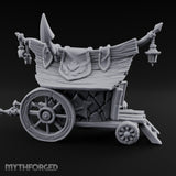 Potion-Stocked Lantern-Topped Wandering Alchemist Cart Miniature for Dungeons and Dragons, Pathfinder or other TTRPGs