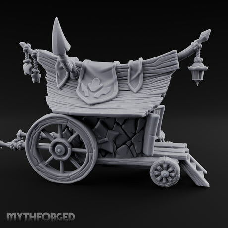 Potion-Stocked Lantern-Topped Wandering Alchemist Cart Miniature for Dungeons and Dragons, Pathfinder or other TTRPGs
