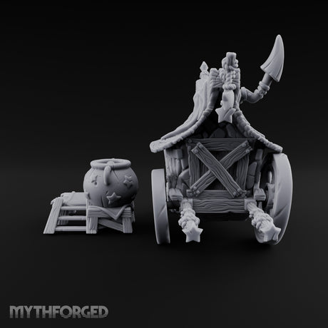 Potion-Stocked Lantern-Topped Wandering Alchemist Cart Miniature for Dungeons and Dragons, Pathfinder or other TTRPGs