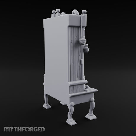 Potion-Stocked Quill-Topped Scholar's Display Cabinet Miniature for Dungeons and Dragons, Pathfinder or other TTRPGs