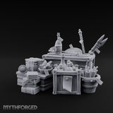 Potion-Stuffed Spear-Jutting Adventurer's Supply Crate Clutter Scene Miniature for Dungeons and Dragons, Pathfinder or other TTRPGs