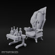 Sample Before You Sit Ornate Armchair and Bottle Table