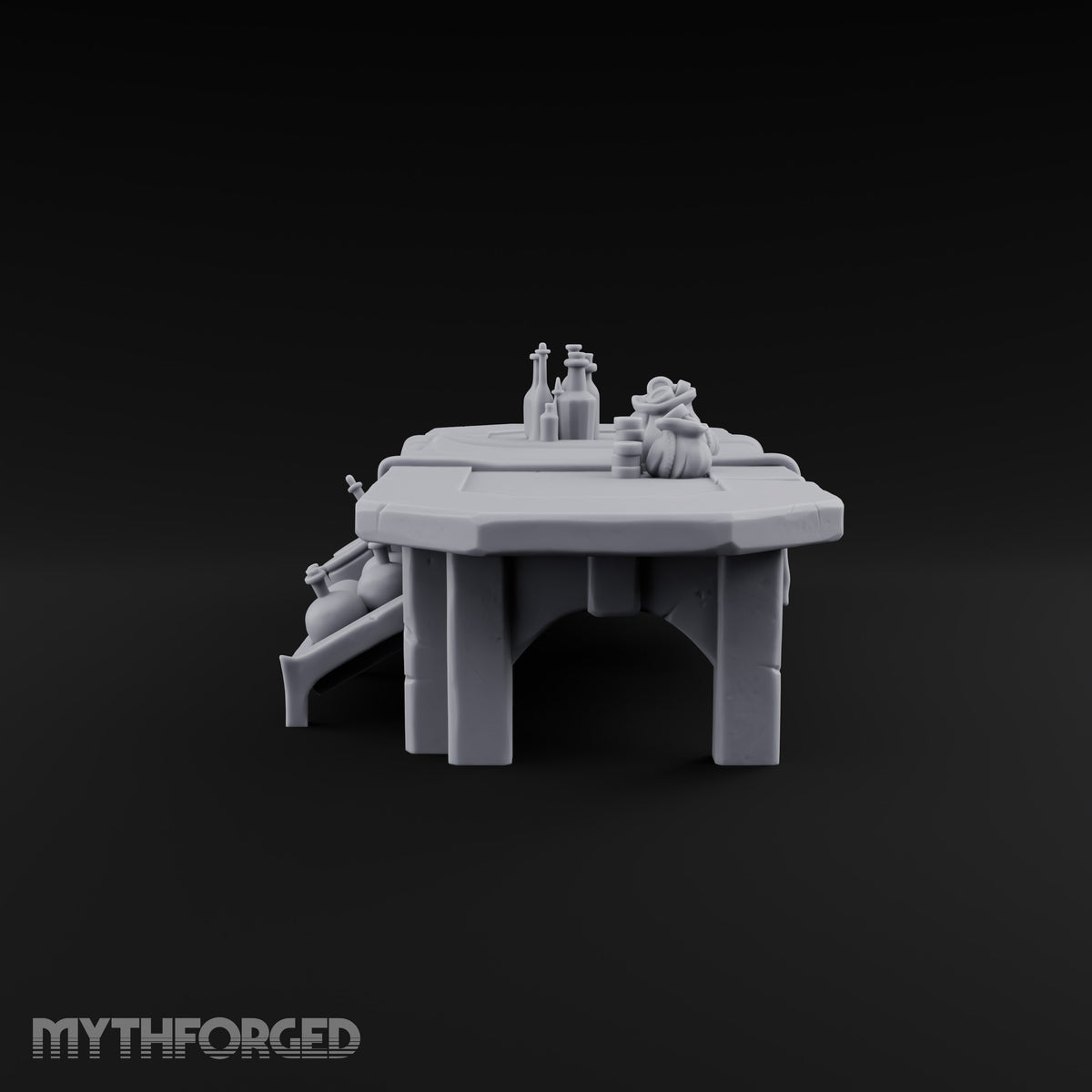 Open Drawer, Open Wallet Wooden Potion Vendor Table
