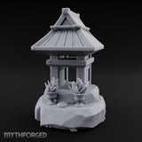 Potted-Plant Rocky-Based Japanese Wayside Shrine Altar Miniature for Dungeons and Dragons, Pathfinder or other TTRPGs