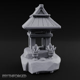 Potted-Plant Rocky-Based Japanese Wayside Shrine Altar Miniature for Dungeons and Dragons, Pathfinder or other TTRPGs