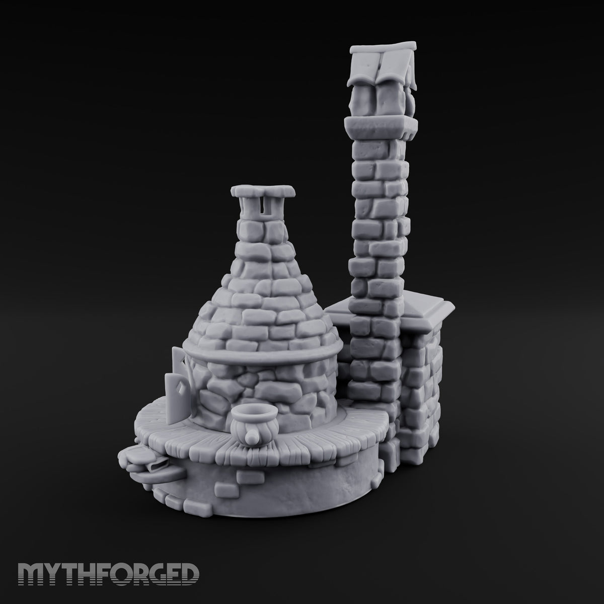 Cauldron Cooling, Kiln Still Warm Stone Pottery Kiln with Chimney