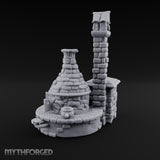 Cauldron Cooling, Kiln Still Warm Stone Pottery Kiln with Chimney