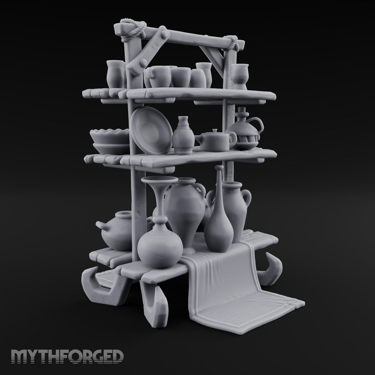 Fired Twice, Priced Once Wooden Pottery Display Stand