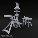 Pedal Down, Pitcher Up Wooden Pottery Wheel with Stool