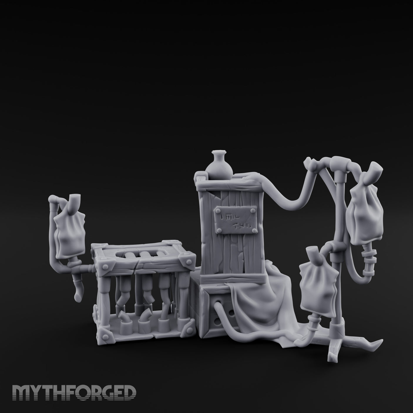 Pouch-Hung Plague-Doctor Apothecary Storage Set Miniature for Dungeons and Dragons, Pathfinder or other TTRPGs