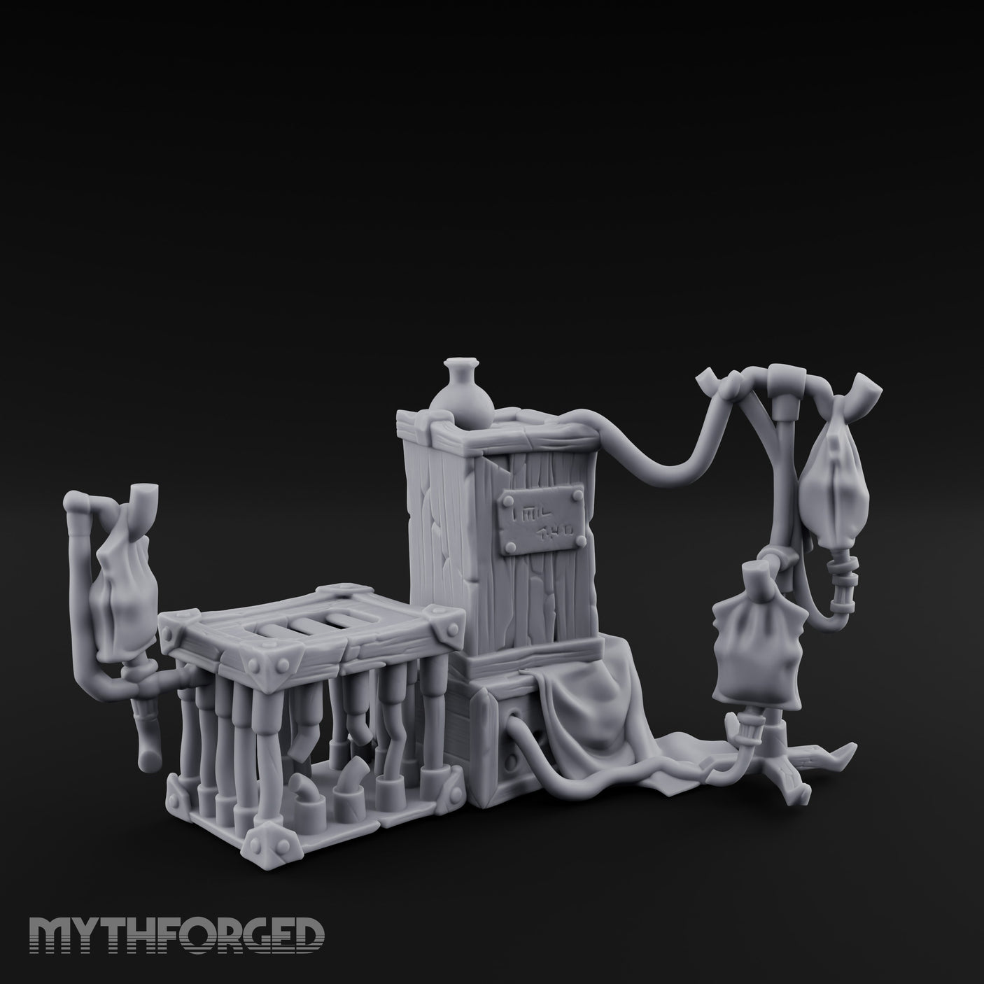 Pouch-Hung Plague-Doctor Apothecary Storage Set Miniature for Dungeons and Dragons, Pathfinder or other TTRPGs