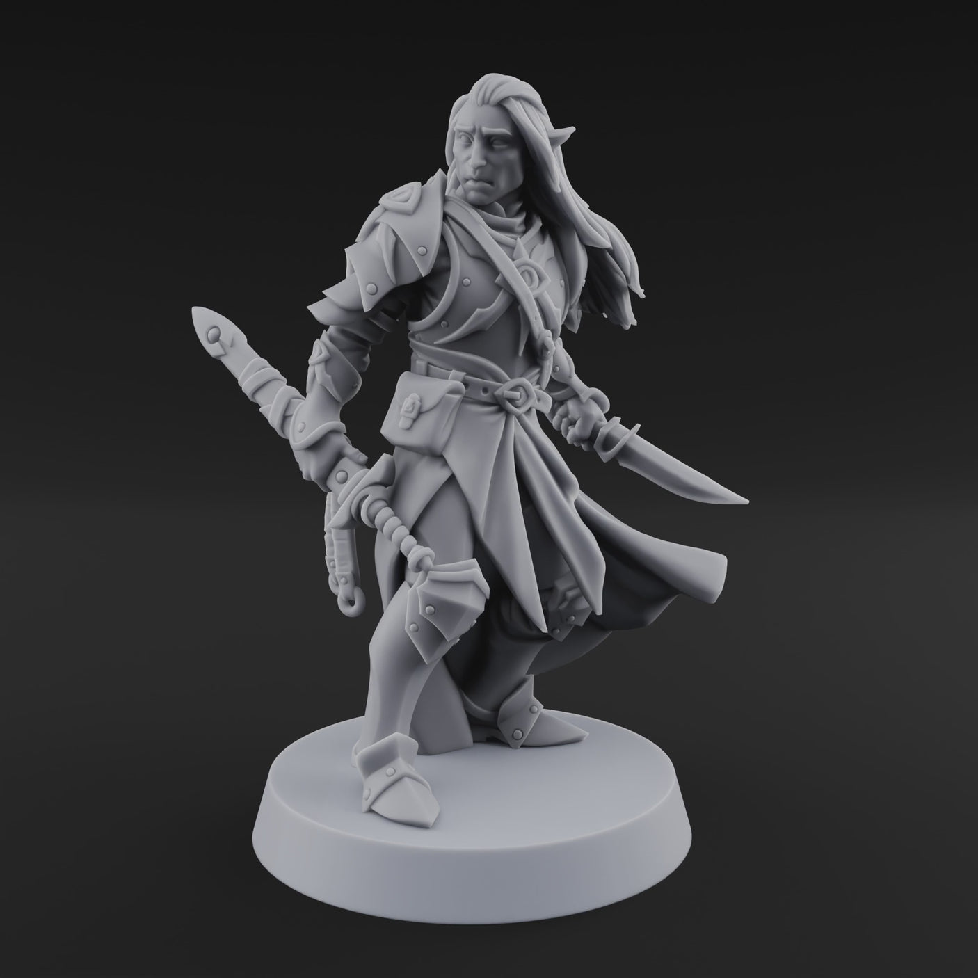 Dual Blades Pensive Elf Fighter