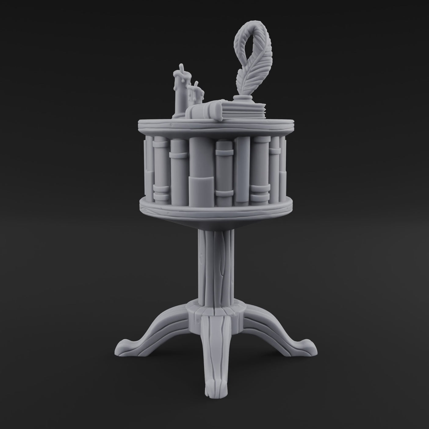 Feather-Crowned Pedestal Lectern
