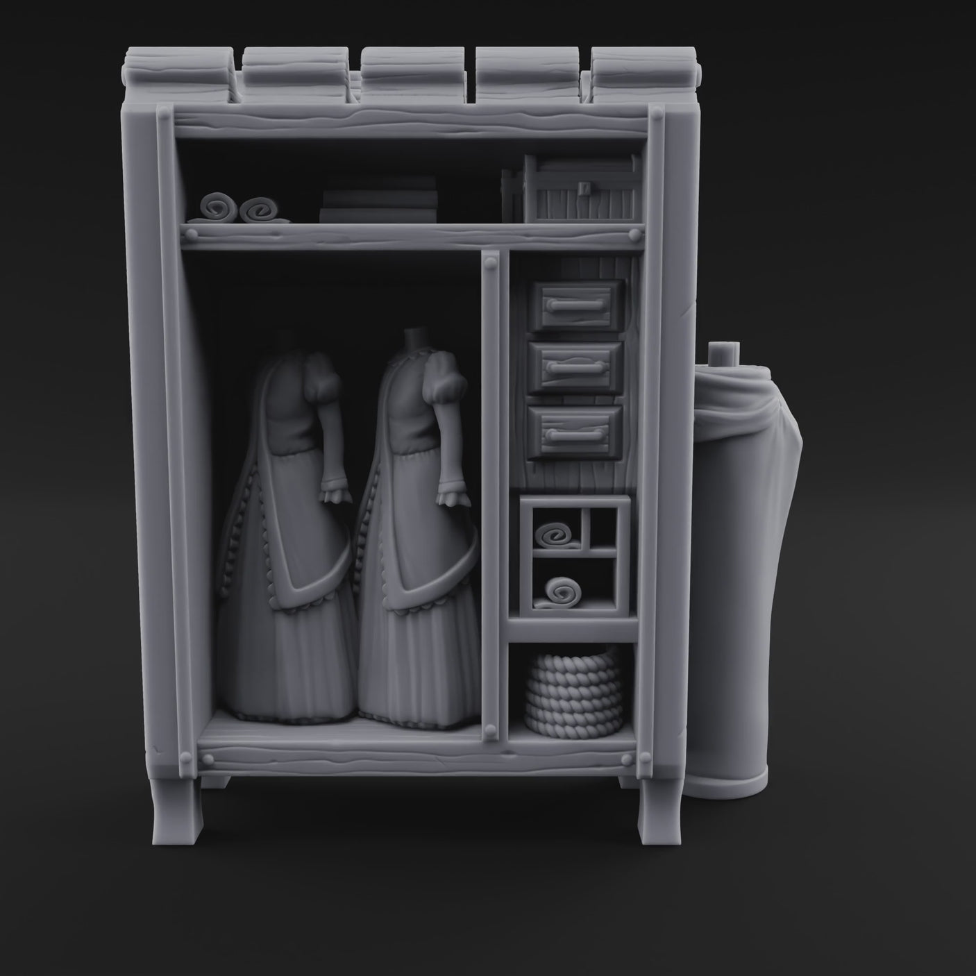 Formal-Dressed Mannequin Display Cabinet