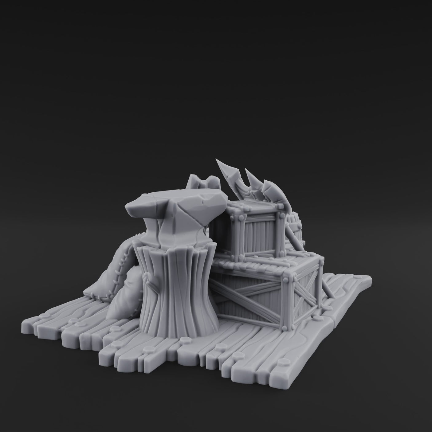 Soot-Stained Blacksmith Anvil