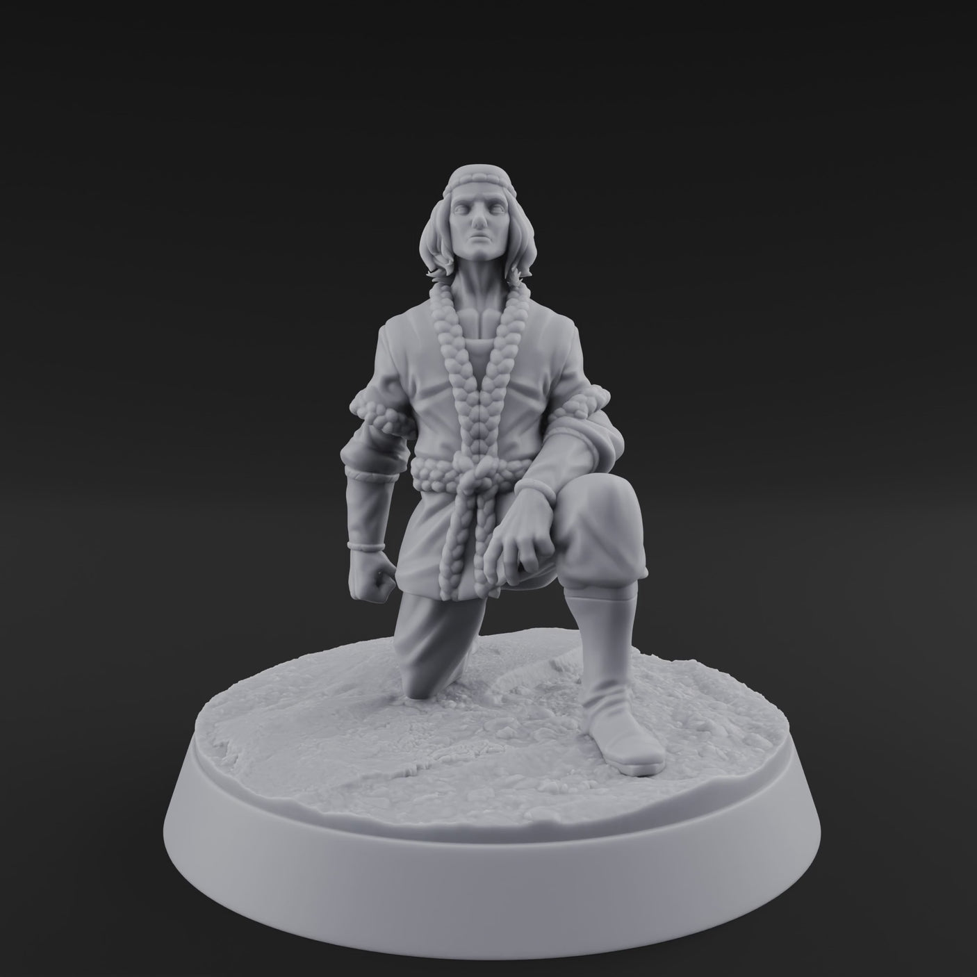 Kneeling In Contemplation Human Noble