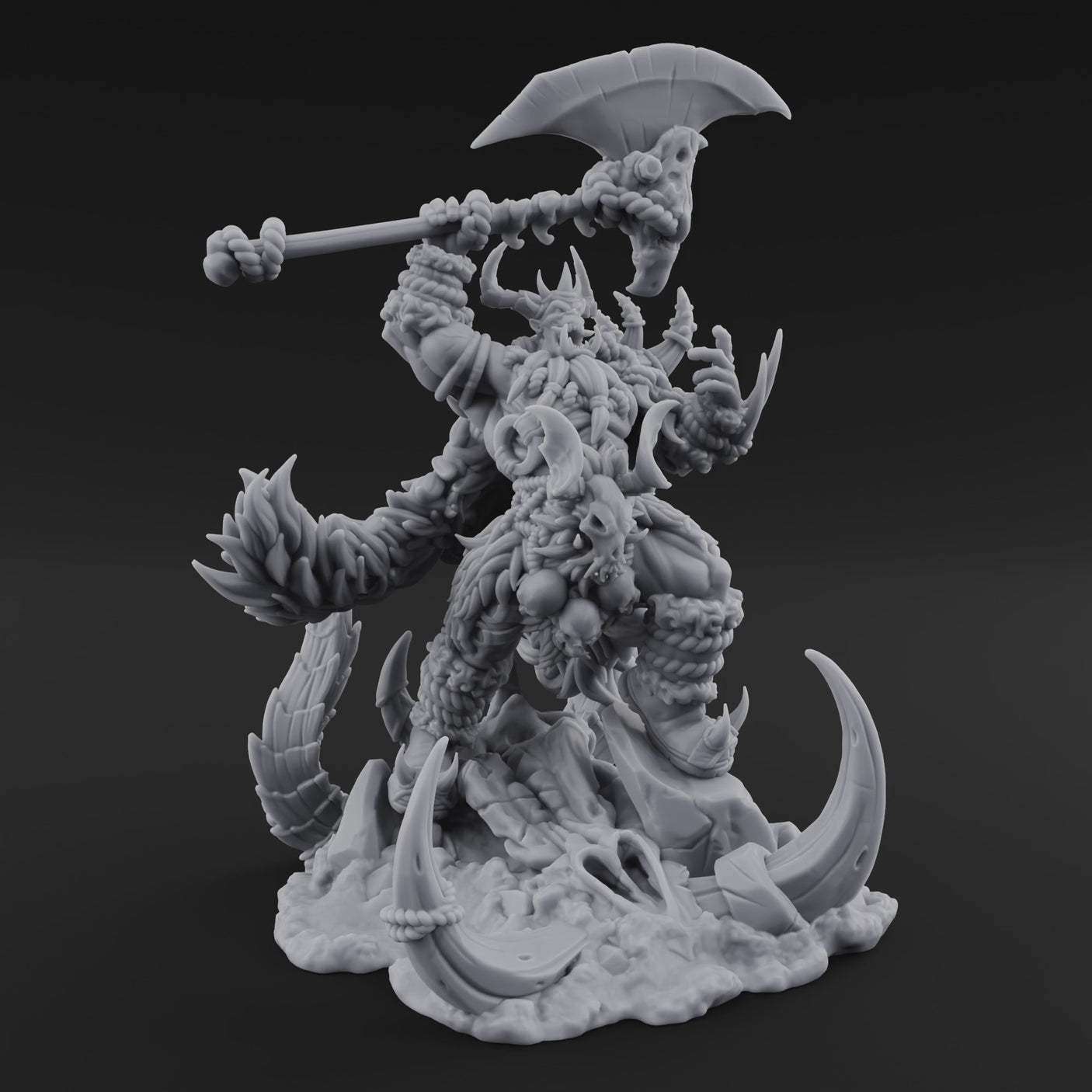 Tusks Bared Axe Raised Orc Warchief
