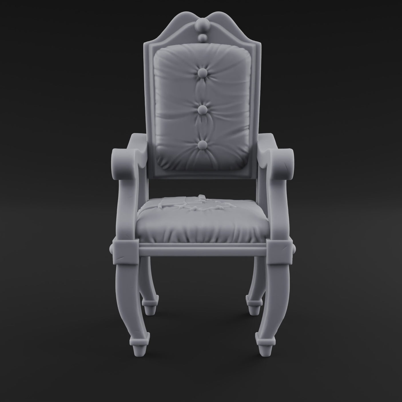 Wooden Button-Backed Chair