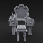 Mirror-Backed Vanity Dresser