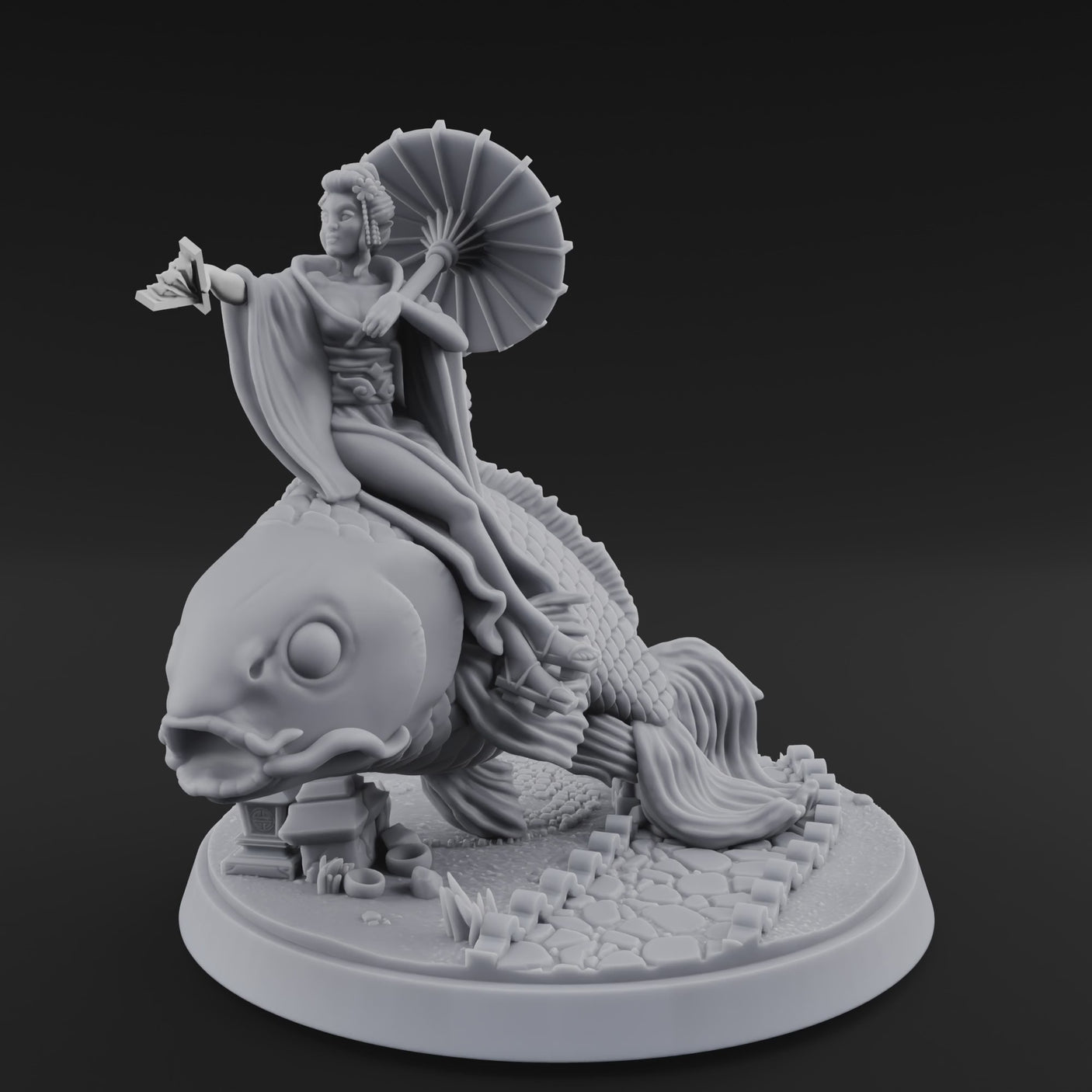 Fan Flourishing Koi Mage