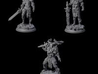 Three Striding Knights