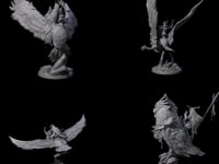 Four Moon Zealots with Giant Owls