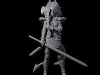 Prepared Female Tiefling Barbarian