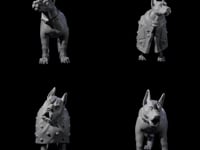 Four Inquisitive Dogs