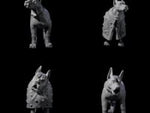Four Inquisitive Dogs