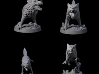 Four Growling Wolves