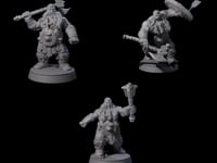 Three Advancing Dwarf Barbarians