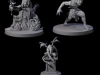 Three Stony Animated Statues