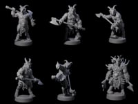 Six Burly Goatfolk Warriors