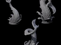 Three Crashing Sea Monster Tails