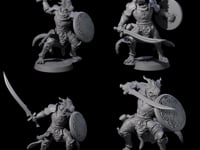 Eight Swinging Dragonborn Flameblades