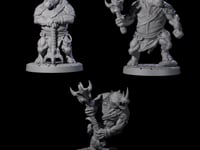 Three Grim Rhinofolk Gladiators