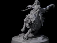 Big Hair Princess Riding a Shaggy Tiger