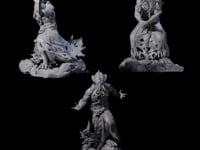 Three Crouching Mind Flayer Warriors