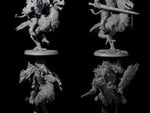 Four Charging Troll Riders on Axe Beaks