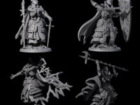 Four Decorated Skeleton Guards
