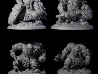 Four Squat Grinning Ogres