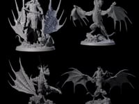 Four Swinging Bat-Like Cambions