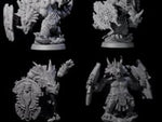Four Armoured Triceratops Shield Fighters