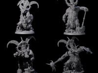 Four Decorated Dinosaur Lizardfolk Warriors
