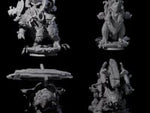 Four Stacked Saurian Siege Beasts