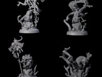 Four Small Owl-like Kenku Shamans